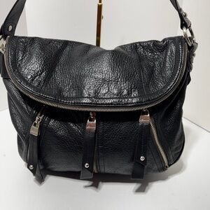 B Markowsky Black Leather Shoulder Bag